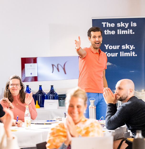 Group seminar with an engaging speaker and attendees.