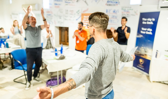 Group interactive activity in a workshop setting.