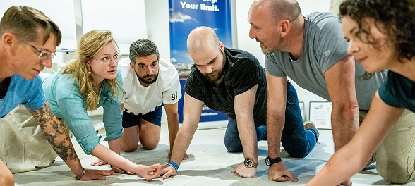 Group collaboration in a workshop setting.