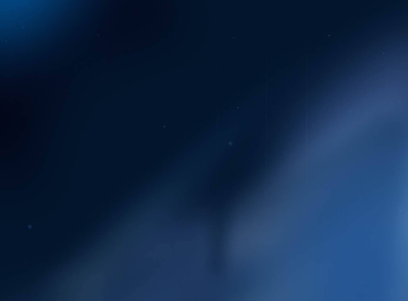 Dark blue gradient background with subtle light spots.