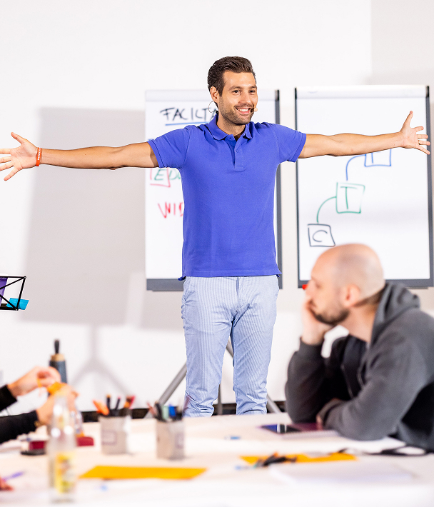 Presenter engaging audience during a workshop session